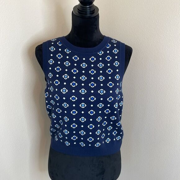 Loft blue and white sweater tank nwt - Picture 5 of 11